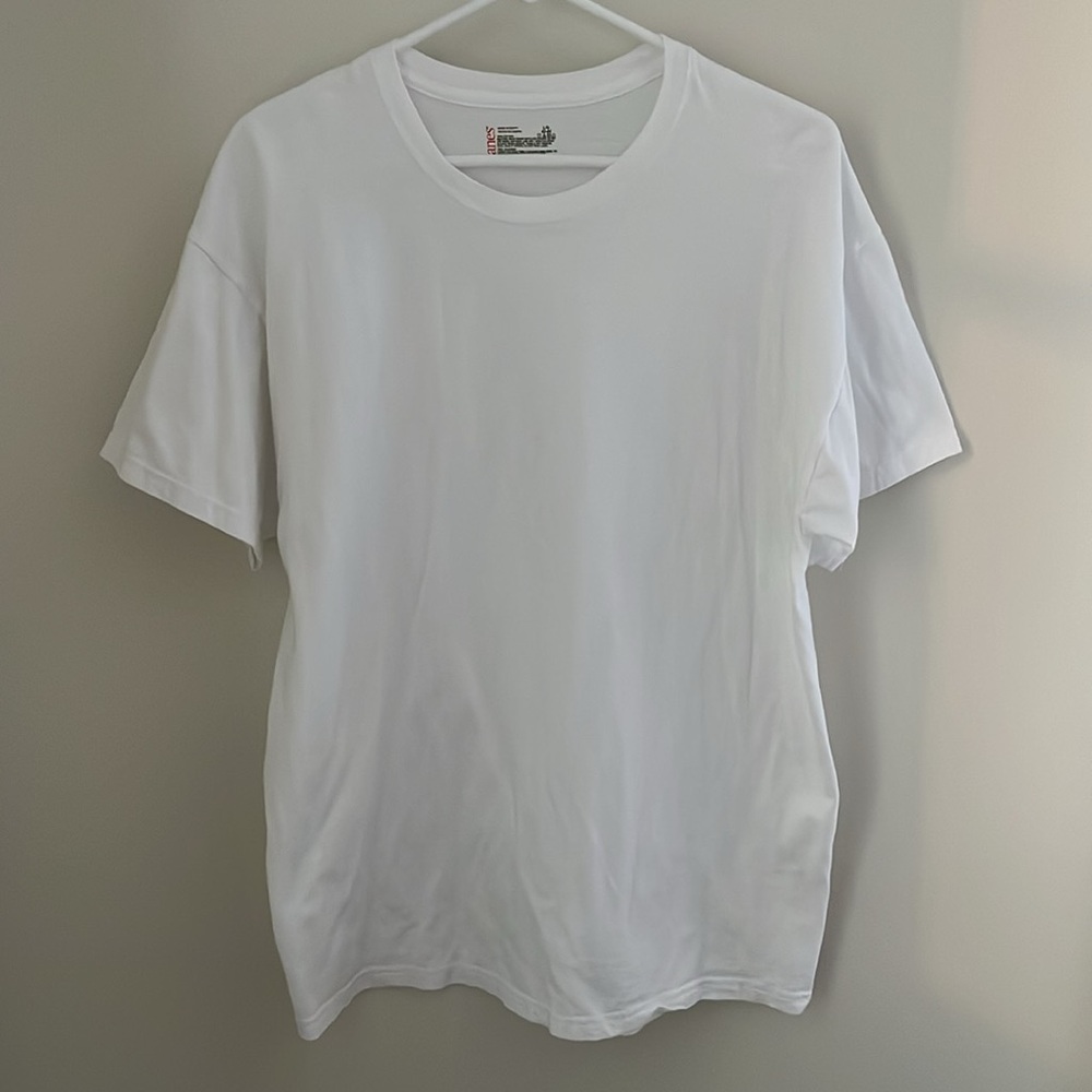 HANES White Short Sleeve T-Shirt